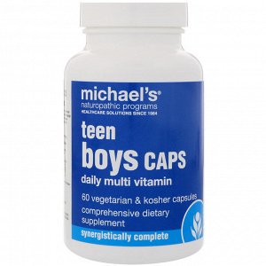 Michaels Naturopathic, Капсулы для мальчиков-подростков, Мультивитамины для ежедневного приема, 60 вегетарианских и кошерных кап
