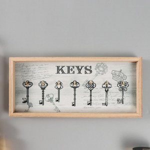 Настенные крючки декоративные «Ретро. Ключи», дерево, 29.8?2.5?13.6 см