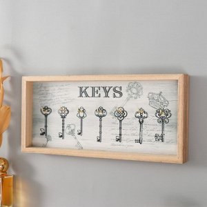 Настенные крючки декоративные «Ретро. Ключи», дерево, 29.8?2.5?13.6 см