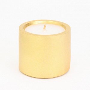 Свеча "Цилиндр" в подсвечнике из гипса малый, 5х3,5см,золото