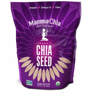 Mamma Chia, Органические белые семена чиа, 12 унций (340 г)