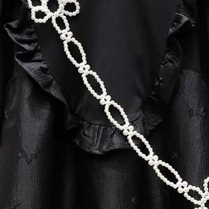 Женское платье с короткими рукавами, с оборками, черный
