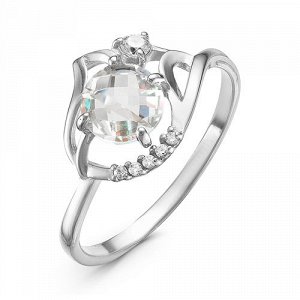 Серебряное кольцо с бесцветными фианитами - 698