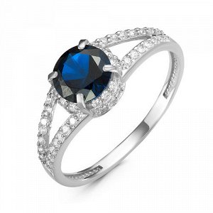 Серебряное кольцо с фианитом синего цвета 191