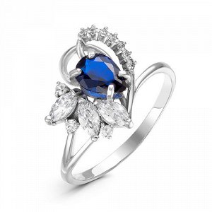Серебряное кольцо с фианитом синего цвета 328