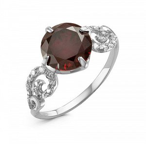 Серебряное кольцо с фианитом цвета гранат 207