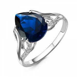 Серебряное кольцо с фианитом синего цвета 305