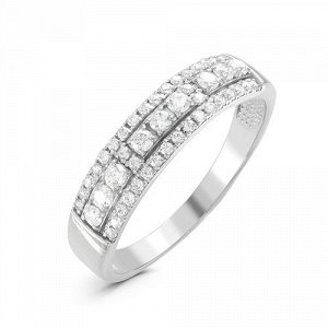 Серебряное кольцо с бесцветными фианитами 065