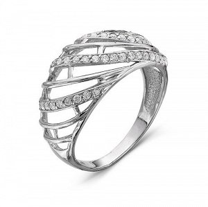 Серебряное кольцо с бесцветными фианитами - 143