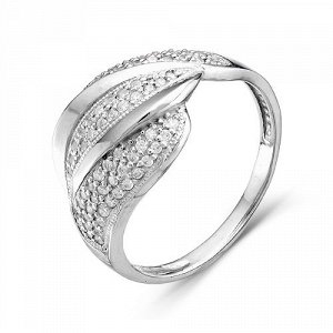 Серебряное кольцо с бесцветными фианитами - 183
