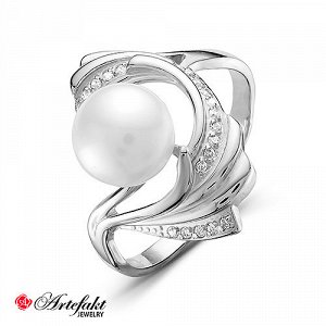 Серебряное кольцо с жемчугом - 462