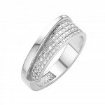 Серебряное кольцо с бесцветными фианитами 579