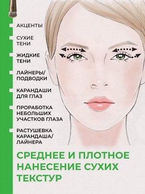 Кисть для теней и растушевки лайнера GREEN