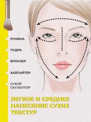 Кисть для скульптора, пудры и хайлайтера YELLOW