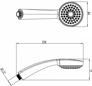 LM8010C "Аксессуары" Лейка душевая "Статус", 1- функц., хром