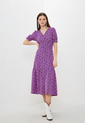 Платье женское фиолетовое с цветочным принтом,Легкое женское платье