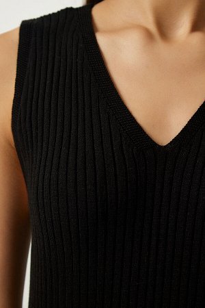 Женский черный полосатый свитер, платье, трикотаж, костюм KG00008
