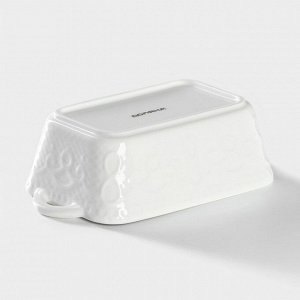 Форма для выпечки из жаропрочной керамики Доляна «Ланзо», 16x9,2 см, цвет белый