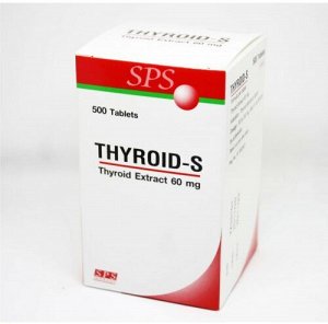 SPS Sriprasit THY-ROID-S Th-yroid Extract 60 mg. 500 tablets, Пищевая добавка для щитовидной железы THYROID-S 500 таб