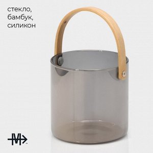 Ведро для льда Magistro «Кайлас», 1.5 л, 13x13 см, стекло, серое