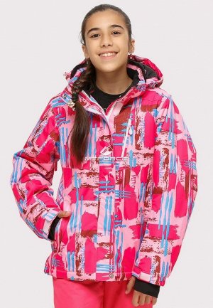 Подростковый для девочки зимний горнолыжный костюм розового цвета