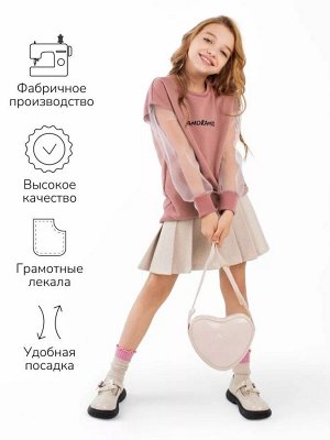 Свитшот для девочки Amarobaby Crystal черный