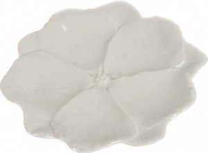 Тарелка декоративная 727-522 Цветок белый 19*18*3см фарфор