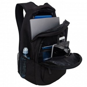Рюкзак универсальный черный мужской, женский с карманом для ноутбука 13" и одним отделением, мужской