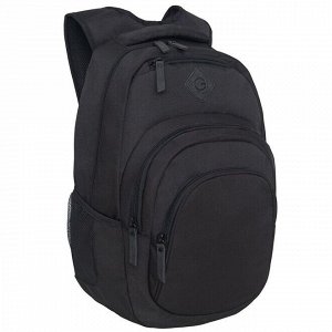 Рюкзак универсальный черный мужской, женский с карманом для ноутбука 13" и одним отделением, мужской