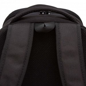 Рюкзак школьный черный легкий с жесткой спинкой, двумя отделениями, для мальчика
