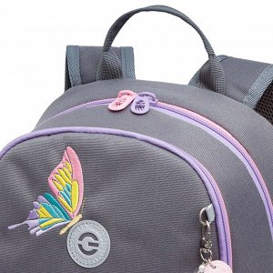 Рюкзак школьный GRIZZLY с карманом для ноутбука 13", жесткой спинкой, двумя отделениями, для девочки