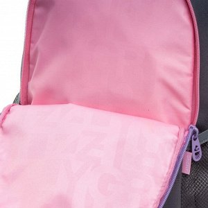 Рюкзак школьный GRIZZLY с карманом для ноутбука 13", жесткой спинкой, двумя отделениями, для девочки
