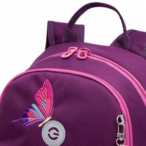 Рюкзак школьный GRIZZLY с карманом для ноутбука 13", жесткой спинкой, двумя отделениями, для девочки