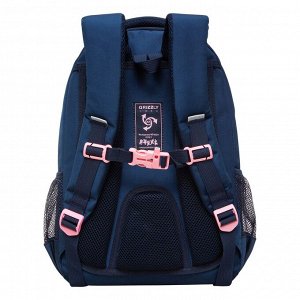 Рюкзак школьный GRIZZLY с карманом для ноутбука 13", анатомической спинкой, для девочки