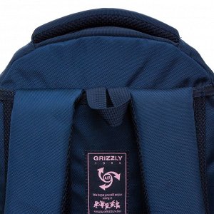 Рюкзак школьный GRIZZLY с карманом для ноутбука 13", анатомической спинкой, для девочки