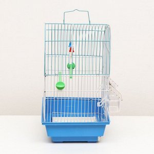 Клетка для птицукомплектованная Bd-1/3c, 30 х 23 х 39 см, синяя