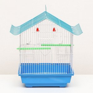 Клетка для птиц укомплектованная Bd-1/1d, 30 х 23 х 39 см, голубая