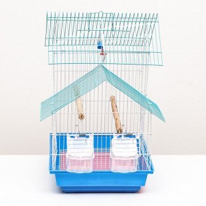 Клетка для птиц укомплектованная Bd-2/5h, 34 х 27 х 47 см, синяя