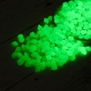 Декоративная крошка для аквариума, светящиеся, 9 - 13 мм, 200 г, зелёная