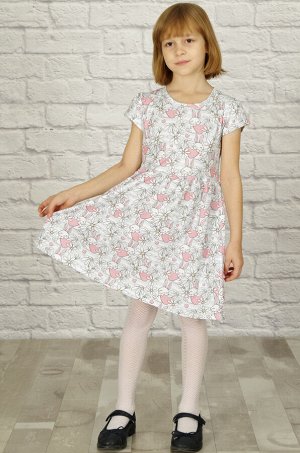 Платье для девочки "Ромашковое чудо", короткий рукав