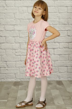 Палитра Текстиль Платье для девочки &quot;Земляничная поляна&quot;, короткий рукав