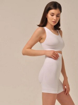 Моделирующие трусы шорты панталоны с высокой посадкой и эффектом «пуш-ап». Bianco (белый) цвет