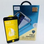 Защитное стекло 6D Iphone 6 (черное ) скругленные края