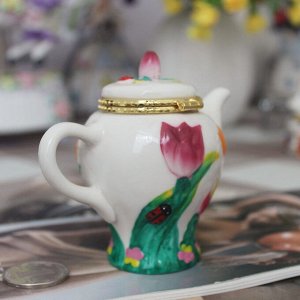 Пасхальное украшение Шкатулка Чайник заварочный "Тюльпаны"