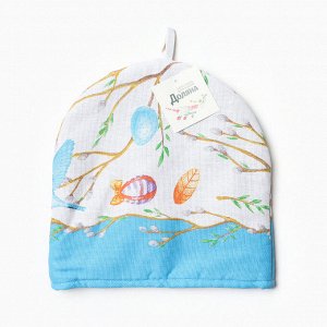 Грелка на чайник Доляна Happy Easter 28*28 см, 100% хлопок, 164 г/м*, МИКС