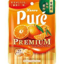 Kanro Pure Premium Жевательный мармелад, мандарин, 54 гр.