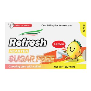 Жевательная резинка с ксилитом без сахара со вкусом лимона Refresh, 12 г