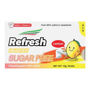Жевательная резинка с ксилитом без сахара со вкусом лимона Refresh, 12 г