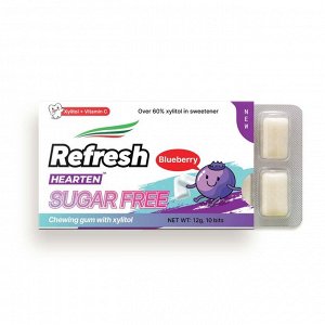 Жевательная резинка с ксилитом без сахара со вкусом черники Refresh, 12 г