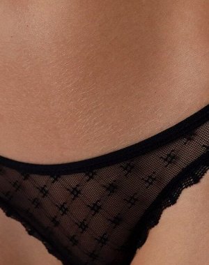 LUI et ELLE WBR045 black Трусы женские Бразильяно